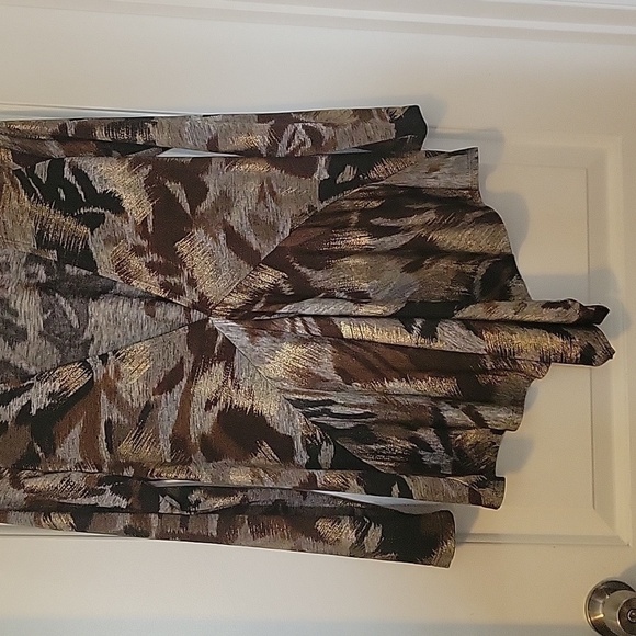 Simonton Says by George Simonton Brown Gold Gray Cascading Cardigan Blouse XS - Picture 3 of 9